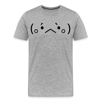 Sad Emote (。 •́︿•̀｡ ) disappointed - Men's Premium Organic T-Shirt - heather grey - Front - Damien (186cm)