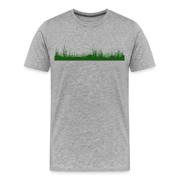 Grass, Ground, Meadow, Grass Meadow - Men's Premium Organic T-Shirt - heather grey - Front - Damien (186cm)