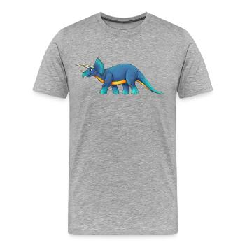 Tricératops - T-shirt bio Premium Homme - gris chiné - Devant - Damien (186cm)