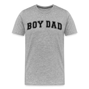 Boy Dad Vater eines Sohnes Papa Vatertag - Männer Premium Bio T-Shirt - Grau meliert - Vorne - Damien (186cm)