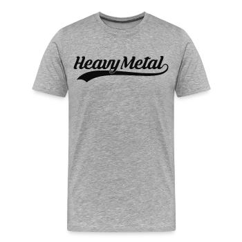 Logo sportif rétro Heavy Metal - T-shirt bio Premium Homme - gris chiné - Devant - Damien (186cm)