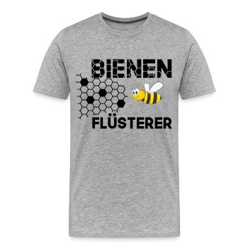 Bienenflüsterer - Männer Premium Bio T-Shirt - Grau meliert - Vorne - Damien (186cm)