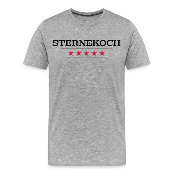 Sternekoch - Männer Premium Bio T-Shirt - Grau meliert - Vorne - Damien (186cm)