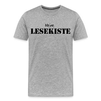 Ma boîte de lecture autocollant autocollant boîte de livre - T-shirt bio Premium Homme - gris chiné - Devant - Damien (186cm)