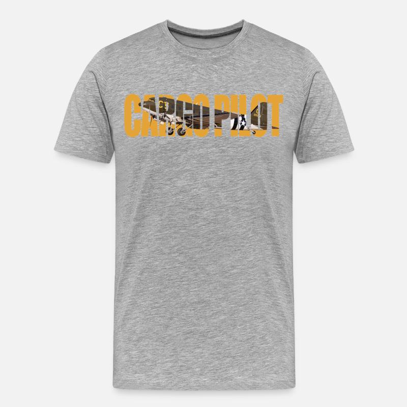 Cargo pilot C-47 - Männer Premium Bio T-Shirt - Grau meliert