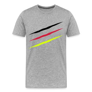 Kratzer - Männer Premium Bio T-Shirt - Grau meliert - Vorne - Damien (186cm)