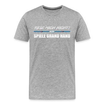 Skat Karten spielen - Reizen auf Grand Hand - Männer Premium Bio T-Shirt - Grau meliert - Vorne - Damien (186cm)