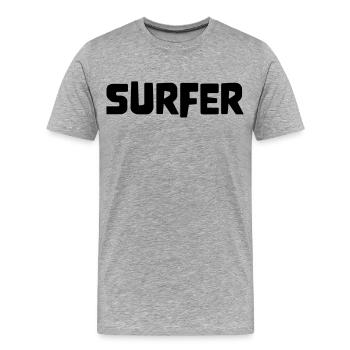 surfeur - T-shirt bio Premium Homme - gris chiné - Devant - Damien (186cm)