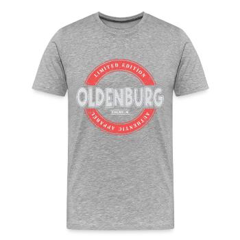 Oldenburg Deutschland Stadt Skyline Heimat Liebe - Männer Premium Bio T-Shirt - Grau meliert - Vorne - Damien (186cm)
