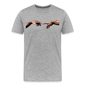 Verschlungene Hände mit künstlerischem Stil - Männer Premium Bio T-Shirt - Grau meliert - Vorne - Damien (186cm)