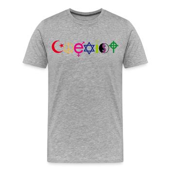Coexist Symbol Shirt – Frieden Vielfalt Toleranz - Männer Premium Bio T-Shirt - Grau meliert - Vorne - Damien (186cm)