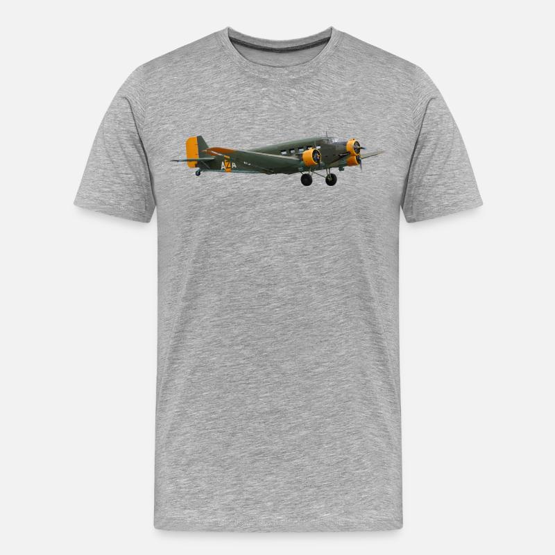 Ju 52 - Männer Premium Bio T-Shirt - Grau meliert