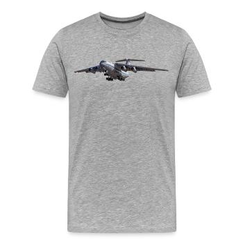 IL-76 - Men's Premium Organic T-Shirt - heather grey - Front - Damien (186cm)