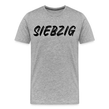 70 - Siebzig - 70. Geburtstag - Männer Premium Bio T-Shirt - Grau meliert - Vorne - Damien (186cm)