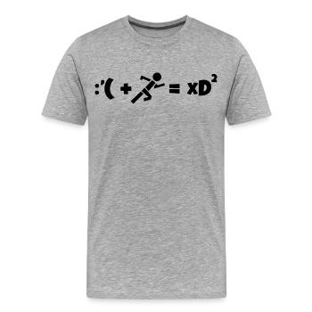 Läufer Formel - Männer Premium Bio T-Shirt - Grau meliert - Vorne - Damien (186cm)