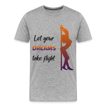Poledance - Laissez vos rêves prendre leur envol - T-shirt bio Premium Homme - gris chiné - Devant - Damien (186cm)