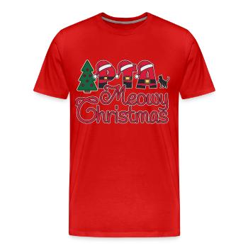 PTA Katze Xmas meowy Weihnachten - Männer Premium Bio T-Shirt - Rot - Vorne - Damien (186cm)