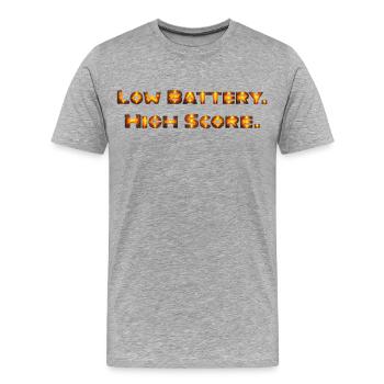 Feurige Battlegesichter - Männer Premium Bio T-Shirt - Grau meliert - Vorne - Damien (186cm)