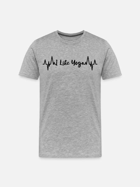 I like yoga heartline - Men's Premium Organic T-Shirt - heather grey