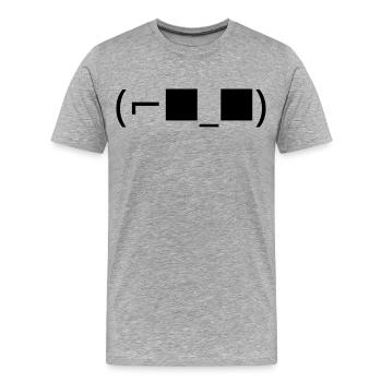 Lunettes de soleil Émoticon (⌐■_■) Accepte - T-shirt bio Premium Homme - gris chiné - Devant - Damien (186cm)