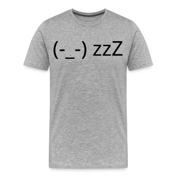 Émotique (-_-) zzZ de sommeil Kaomoji fatigué - T-shirt bio Premium Homme - gris chiné - Devant - Damien (186cm)