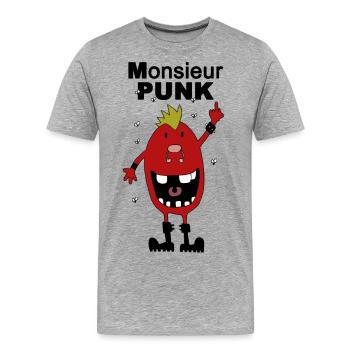 Mr. punk - Men's Premium Organic T-Shirt - heather grey - Front - Damien (186cm)