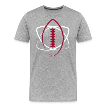 American Football Ball Atom Spieler Lineman Tackle - Männer Premium Bio T-Shirt - Grau meliert - Vorne - Damien (186cm)