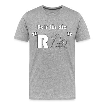 Reif fuer die Rente Ente Pension - Männer Premium Bio T-Shirt - Grau meliert - Vorne - Damien (186cm)