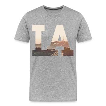 LA - Los Angeles - Männer Premium Bio T-Shirt - Grau meliert - Vorne - Damien (186cm)