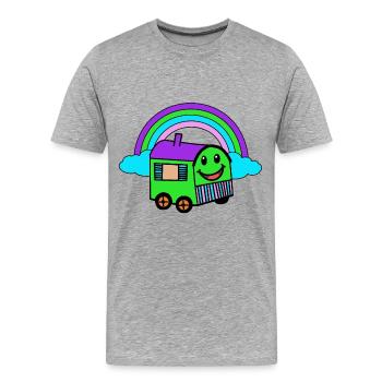 Happy Trailer Hut Rainbow Fantasy - Men's Premium Organic T-Shirt - heather grey - Front - Damien (186cm)