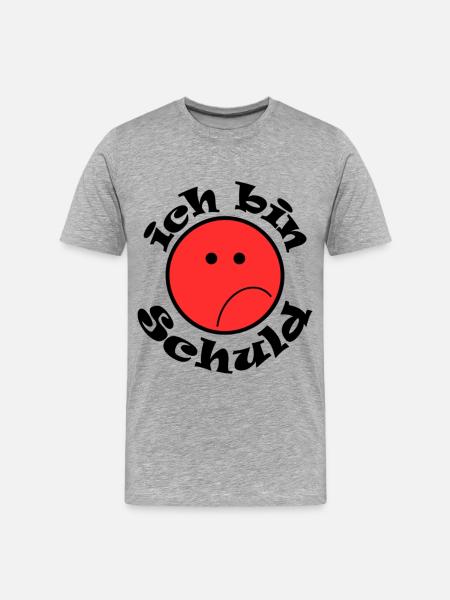 Ich bin Schuld - Männer Premium Bio T-Shirt - Grau meliert