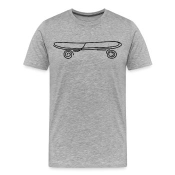 Skateboard - T-shirt bio Premium Homme - gris chiné - Devant - Damien (186cm)