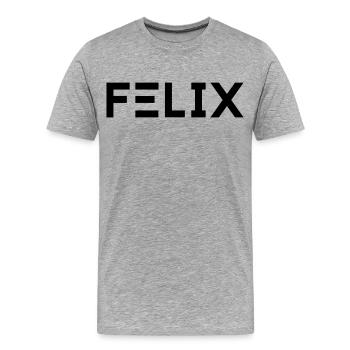 Prénom Felix - T-shirt bio Premium Homme - gris chiné - Devant - Damien (186cm)
