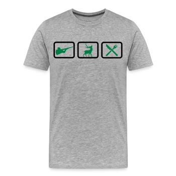 jagd - Männer Premium Bio T-Shirt - Grau meliert - Vorne - Damien (186cm)