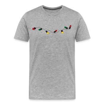 Fairy lights with colored lights - Men's Premium Organic T-Shirt - heather grey - Front - Damien (186cm)