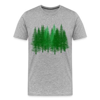 Green, Forest, Forests, Forester, Hunter, Fir, Fir, Forests - Men's Premium Organic T-Shirt - heather grey - Front - Damien (186cm)