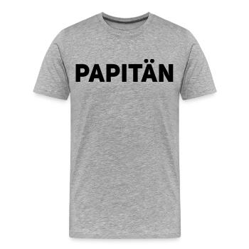 Papitän Lustiges Wortspiel Kapitän Papa Anker - Männer Premium Bio T-Shirt - Grau meliert - Vorne - Damien (186cm)