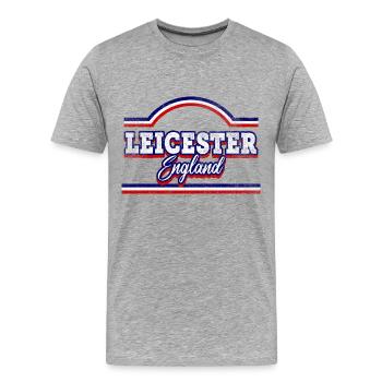 Leicester England UK City Font Vintage Retro - Men's Premium Organic T-Shirt - heather grey - Front - Damien (186cm)