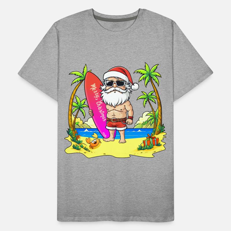 Surfende Julemand - 🎅 2 Herre Premium T-shirt økologisk
