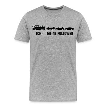 Busfahrer Linienbus Meine Follower Bus - Männer Premium Bio T-Shirt - Grau meliert - Vorne - Damien (186cm)