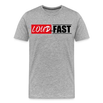 loud and presque tuner tuning visseuse chemise autocollant - T-shirt bio Premium Homme - gris chiné - Devant - Damien (186cm)