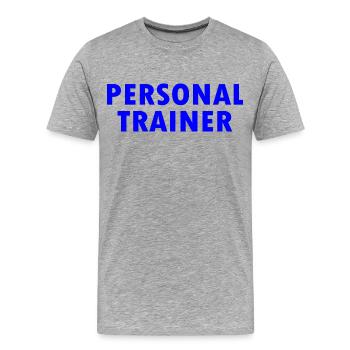 Personal trainer - Men's Premium Organic T-Shirt - heather grey - Front - Damien (186cm)