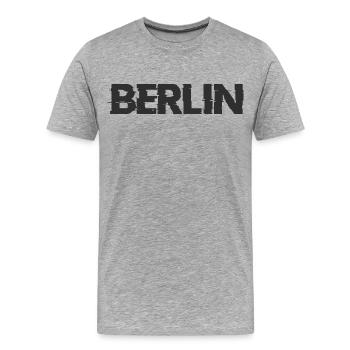 Lettrage Berlinois - T-shirt bio Premium Homme - gris chiné - Devant - Damien (186cm)