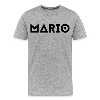 Prénom Mario - T-shirt bio Premium Homme - gris chiné - Devant - Damien (186cm)
