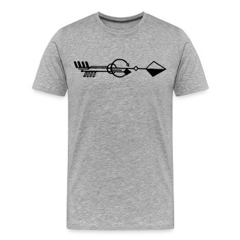 Strange black arrow - Men's Premium Organic T-Shirt - heather grey - Front - Damien (186cm)
