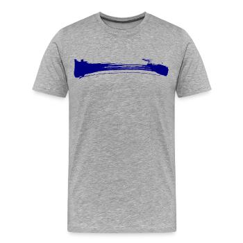 Streifen - Pinselstrich - Männer Premium Bio T-Shirt - Grau meliert - Vorne - Damien (186cm)