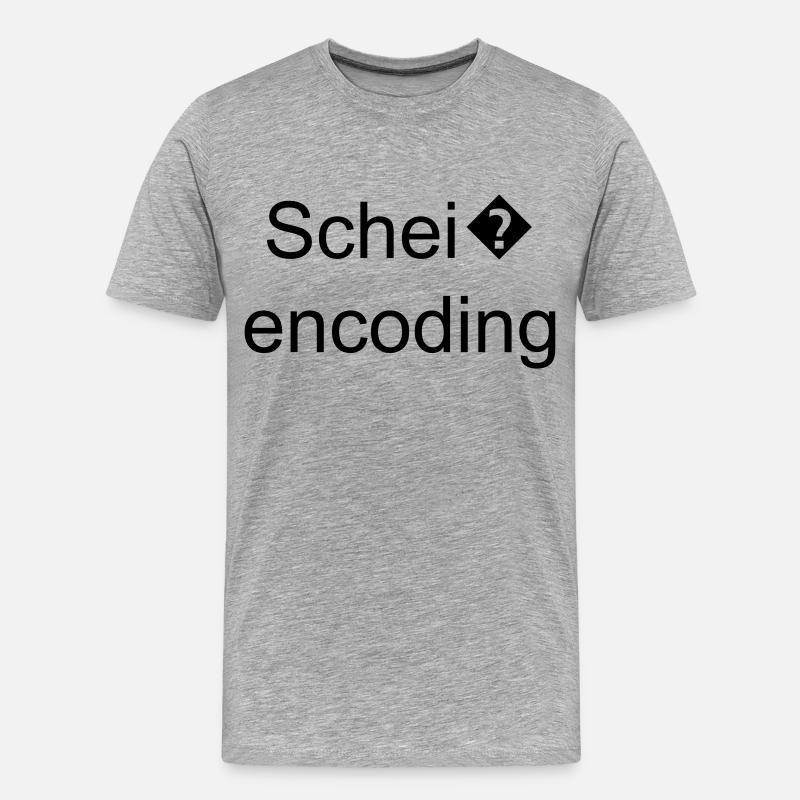Schei� encoding - Männer Premium Bio T-Shirt - Grau meliert