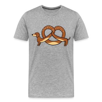 Brezeldackel hell - Männer Premium Bio T-Shirt - Grau meliert - Vorne - Damien (186cm)