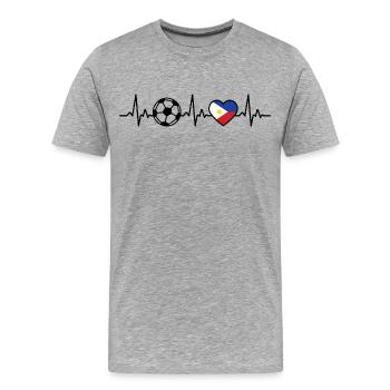 Philippines Football Heartbeat Philippines - T-shirt bio Premium Homme - gris chiné - Devant - Damien (186cm)