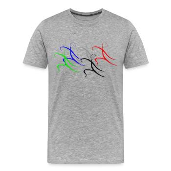 Tai Chi Gruppe - Männer Premium Bio T-Shirt - Grau meliert - Vorne - Damien (186cm)